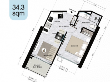 Copacabana Coral Reef (RESALE 1-bedroom 38 floor)